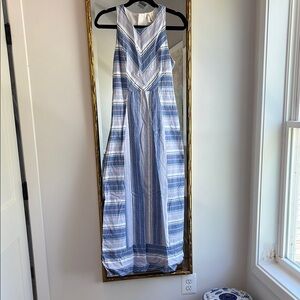 JAPNA Striped Blue and White Maxi Dress